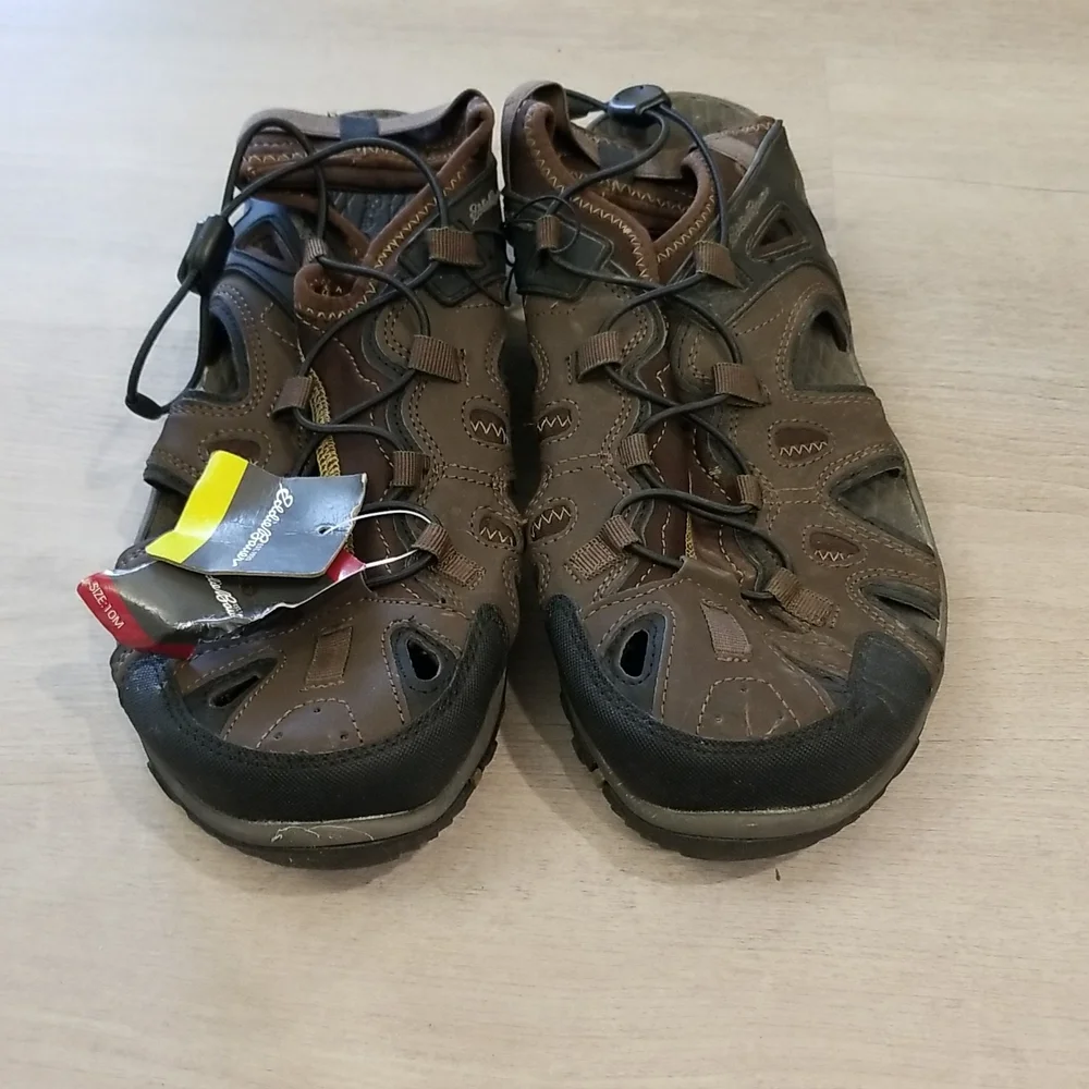 Eddie Bauer Brown and Black Men's Outdoor Leather Sandals